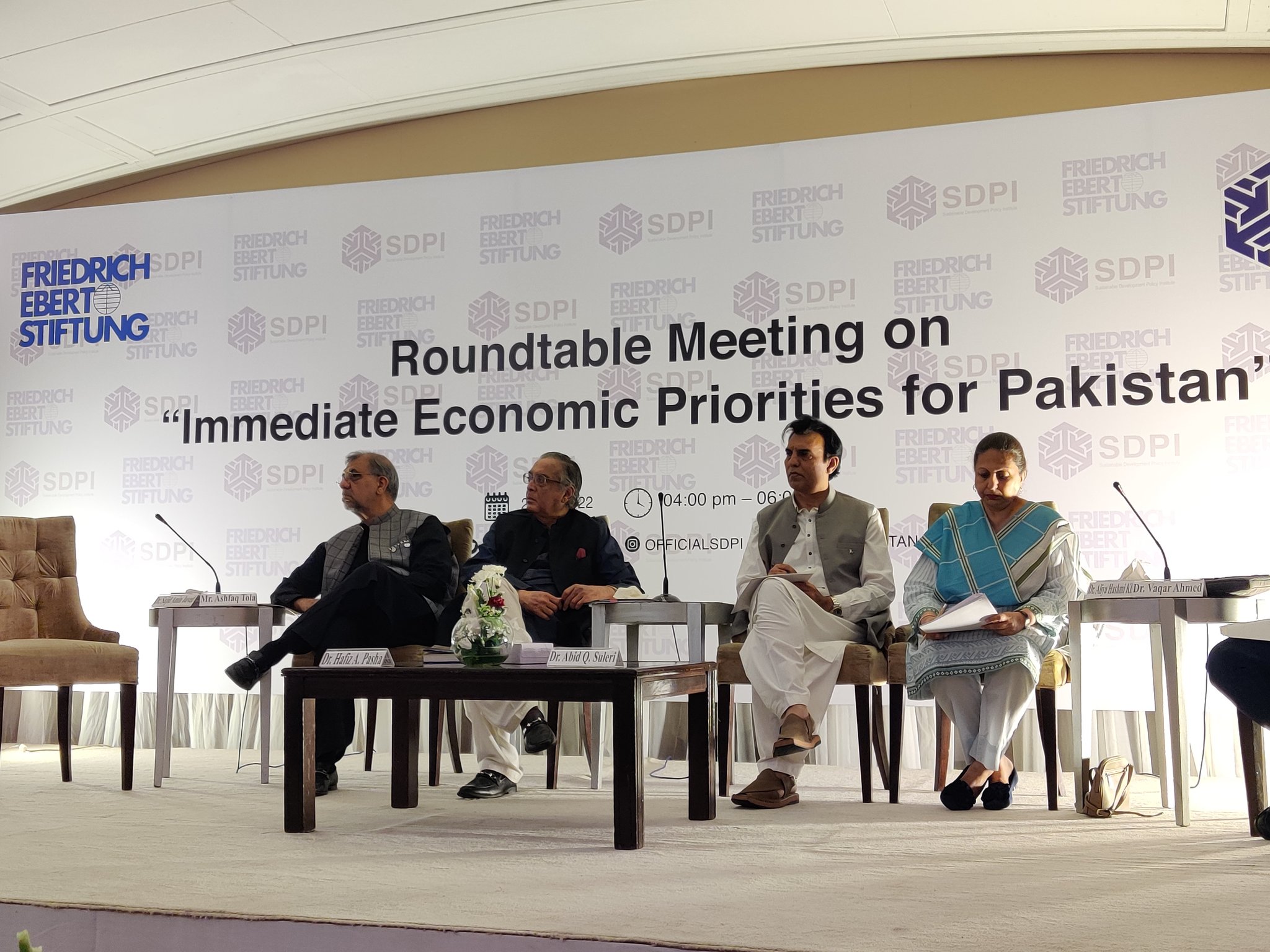 Sustainable Development Policy Institute (SDPI), Friedrich Ebert Stiftung (FES), IMF, Dr Hafeez A Pasha, Dr Abid Qaiyum Suleri, Ashfaq Tola