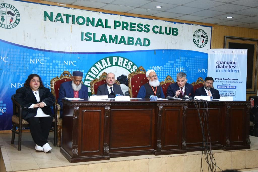 Type 1 Diabetes, Pakistan, Diabetologis Prof Abdul Basit, Ambassador of Denmark to Pakistan Jakob Linulf, Health Promotion Foundation, Novo Nordisk,Roche Pakistan,Irum Ghafoor, Manager of Changing Diabetes in Children,Rashid Rafique Butt, Novo Nordisk