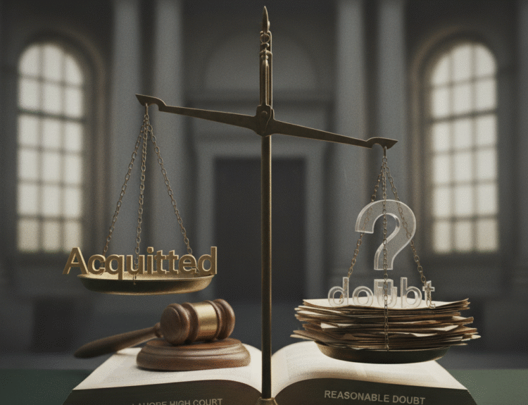 Lahore High Court, Justice Abher Gul Khan, Sajjad Ali acquittal, murder conviction overturned, reasonable doubt, flawed investigation, evidentiary failures, delayed FIR, post-mortem delay, withholding witnesses, unsubstantiated motive, unreliable testimony, forensic gaps, Khudayar Mohla