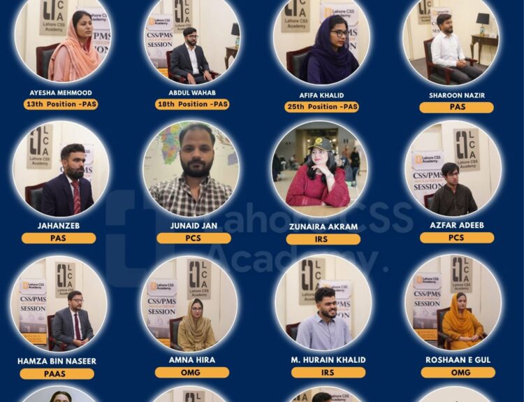 Lahore CSS Academy, successful candidates, civil service examinations, CSS results, PAS, PCS, IRS, allocated officers, Ayesha Mehmood, Abdul Wahab, Afifa Khalid, Sharoon Nazir, Jahanzeb, Junaid Jan, Azfar Adeeb, Zunaira Akram, M. Hurain Khalid, Rimsha, Muhammad Asif, Hamza Bin Naseer, Amna Hira, Roshaan E Gul, meritocracy, education, coaching success.