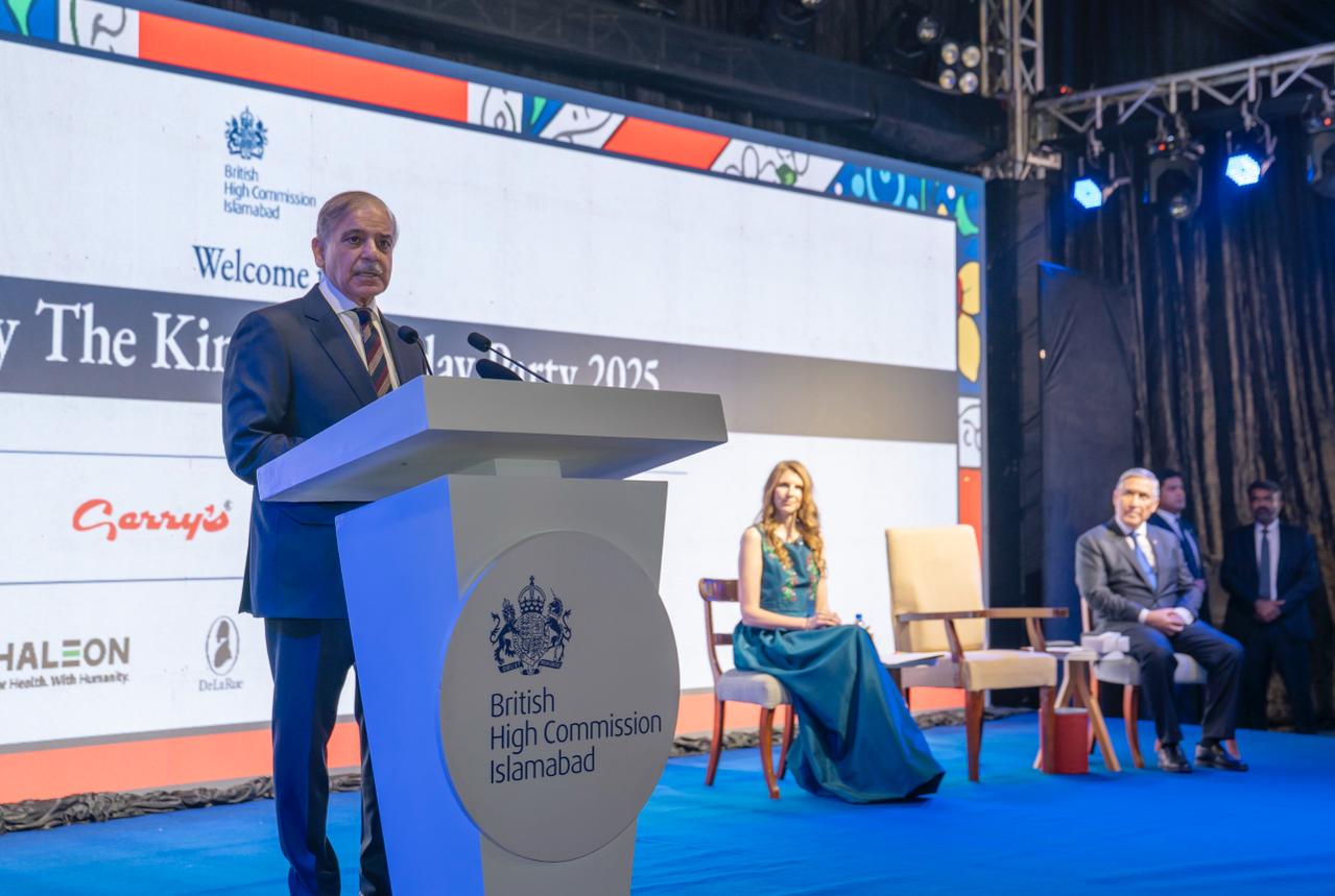 British High Commission, King Charles III's birthday celebration, Four Nations theme, UK-Pakistan ties, Prime Minister Shehbaz Sharif, Jane Marriott CMG OBE, bilateral relationship, air safety ban lifted, PIA flight Manchester, eVisas students and workers, bilateral trade £5.5 billion, flood recovery support, UK–Pakistan Trade Dialogue, cultural diversity, Bagpipers Pakistani Military, Maria Unera performance