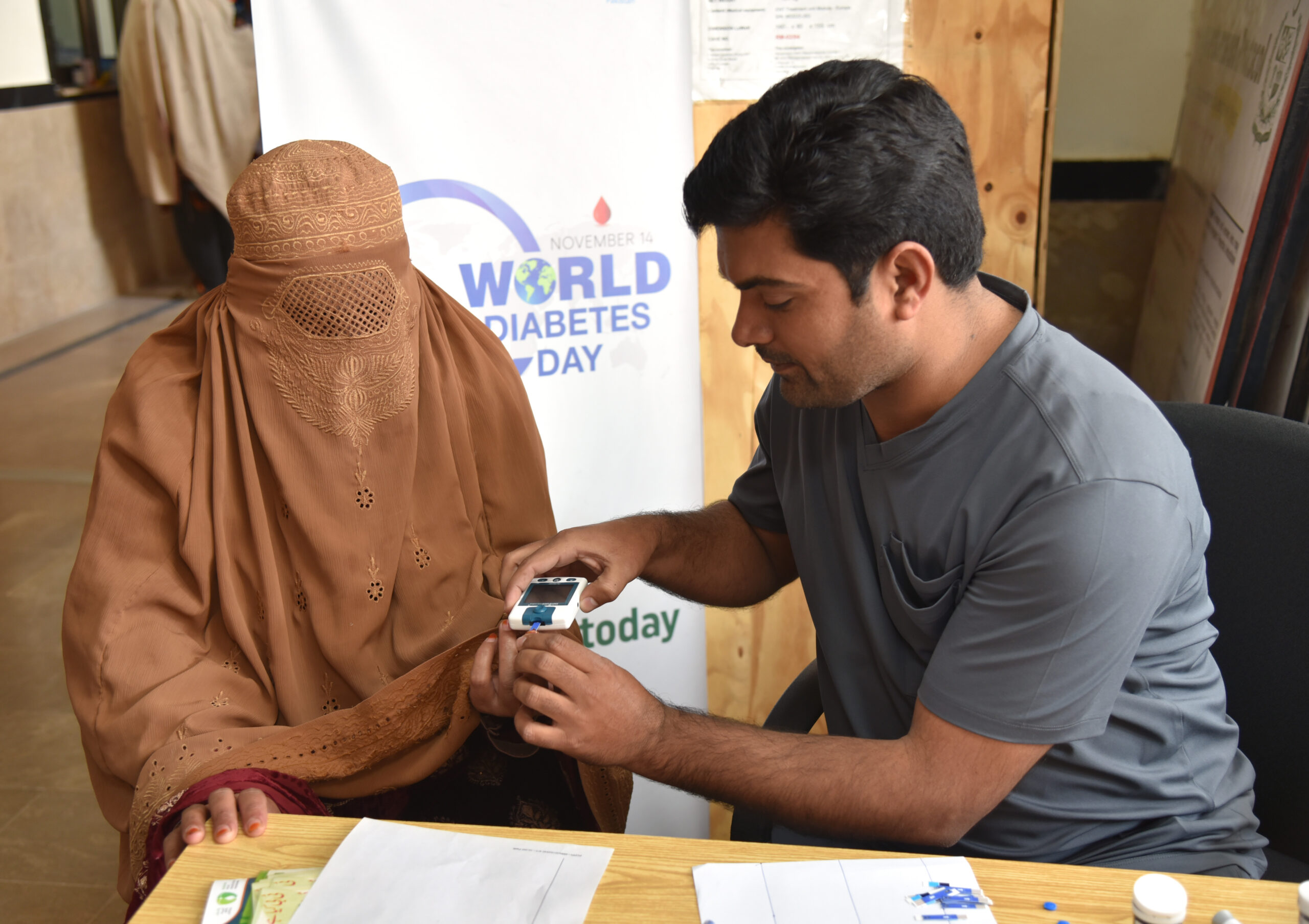 World Diabetes Day, Pakistan health crisis, WHO, Ministry of Health, diabetes prevalence, 34.5 million people, 1 in 3 adults, highest global burden, Eastern Mediterranean Region, screening drives, early detection, Syed Mustafa Kamal, Prime Minister's Diabetes Programme, Dr. Luo Dapeng, healthy lifestyle, regular medical checkups, Type 2 diabetes prevention, physical activity, reducing sugar intake, low- and middle-income countries