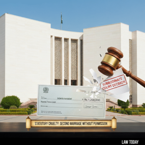 Khudayar Mohla,Justice Musarrat Hilali, Chief Justice Yahya Afridi, Supreme Court Pakistan, SC verdict, wife dower rights, illegal second marriage, statutory cruelty, family law Pakistan, khula vs talaq, MFLO Section 6, DMMA Section 2(iia), family court ruling, Rs1.2 million dower, women legal rights