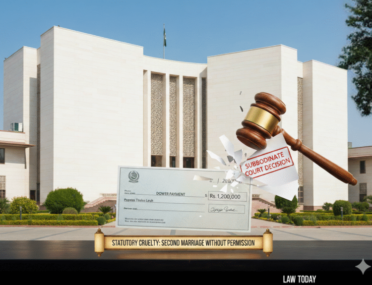 Khudayar Mohla,Justice Musarrat Hilali, Chief Justice Yahya Afridi, Supreme Court Pakistan, SC verdict, wife dower rights, illegal second marriage, statutory cruelty, family law Pakistan, khula vs talaq, MFLO Section 6, DMMA Section 2(iia), family court ruling, Rs1.2 million dower, women legal rights