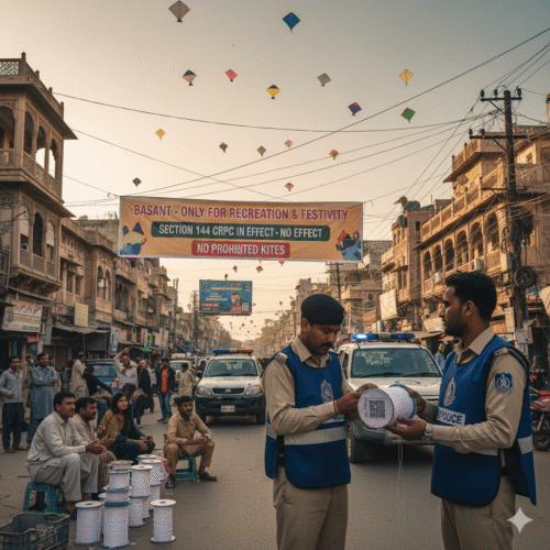 Ashi Asif, Section 144 Lahore, Basant 2026 Lahore, Punjab Kite Flying Rules 2025, Lahore District Administration, Basant Festival Security, Kite Flying Restrictions Pakistan, Section 144 CrPC Punjab, Basant Dates 2026, Kite Specifications Lahore, Punjab Home Department Notification. Ban on political flags on kites, Basant safety protocols, Punjab Regulation of Kite Flying Rules, Patang and Gudda size limits, chemical string ban Lahore, QR code for kite twine, penalties for illegal kite flying Pakistan, communal harmony Lahore, prohibitory orders Lahore, metallic wire ban. Khudayar Mohla