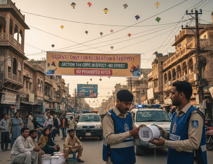 Ashi Asif, Section 144 Lahore, Basant 2026 Lahore, Punjab Kite Flying Rules 2025, Lahore District Administration, Basant Festival Security, Kite Flying Restrictions Pakistan, Section 144 CrPC Punjab, Basant Dates 2026, Kite Specifications Lahore, Punjab Home Department Notification. Ban on political flags on kites, Basant safety protocols, Punjab Regulation of Kite Flying Rules, Patang and Gudda size limits, chemical string ban Lahore, QR code for kite twine, penalties for illegal kite flying Pakistan, communal harmony Lahore, prohibitory orders Lahore, metallic wire ban. Khudayar Mohla