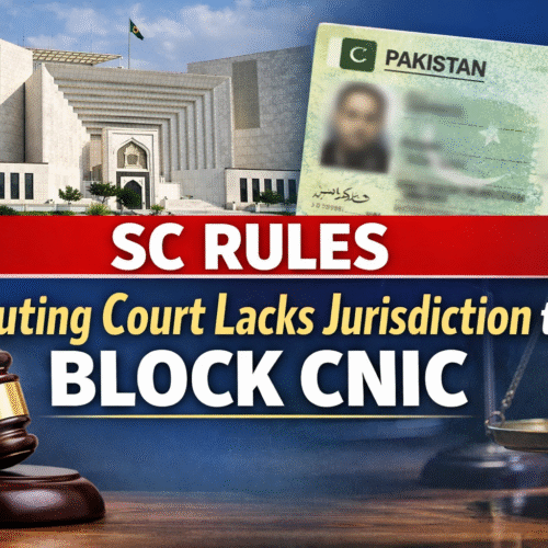 Khudayar Mohla, Supreme Court Pakistan, SC blocks CNIC execution, CNIC cannot be blocked, executing court jurisdiction, money decree execution, Code of Civil Procedure Section 51, Justice Munib Akhtar, Justice Irfan Saadat Khan, SHC verdict overturned, Agha Abid Majeed Khan appeal, Idrees Ahmed decree, CNIC legal protection, Sindh High Court ruling, execution of money decree, Section 51(e) CPC, Pakistani civil procedure, civil decree enforcement, CNIC essential services, judicial restraint Pakistan, muscular execution powers, Supreme Court judgement Saturday, summary chapter suit, legal news Pakistan, SC ruling on CNIC, High Court CNIC case, CNIC blocking illegal, Order XXI Rule 117 CPC, judgment debtor rights, SC vs SHC ruling, Pakistan legal updates, Supreme Court appeal verdict