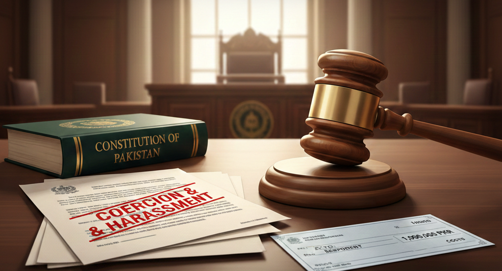 Khudayar Mohla, Supreme Court Pakistan, Justice Yahya Afridi, Justice Shahid Bilal Hassan, Rs1 million fine, instrument of coercion, legal harassment, Article 14 Pakistan Constitution, frivolous litigation, biological father maintenance, secondary victimization of women, women rights in Pakistan, CRC