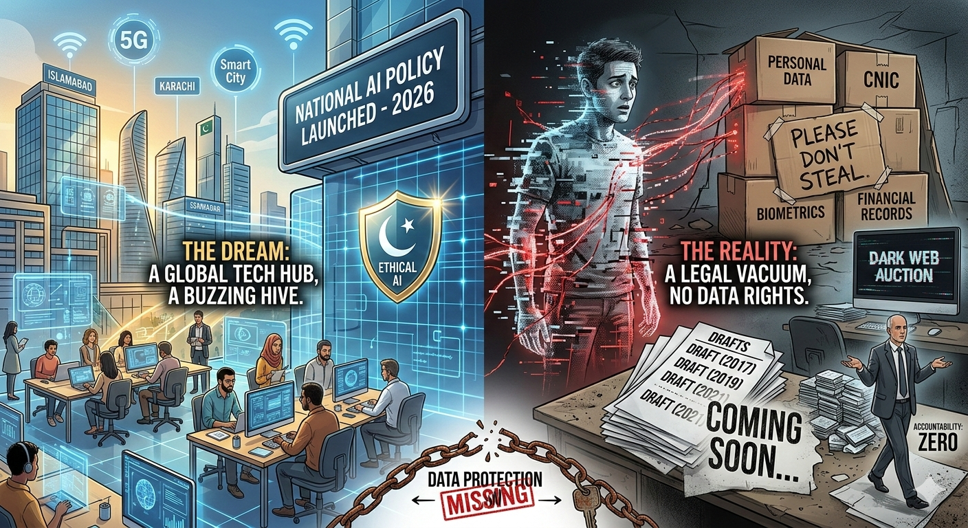 Digital Pakistan 2026, Data Protection Bill, National AI Policy Pakistan, Privacy Rights Pakistan, Cyber Security Law, Khudayar Mohla Advocate, Freelancers Pakistan, PECA Law, Data Adequacy, 5G Pakistan, Biometric Security, Digital Trade Pakistan, IT Exports.