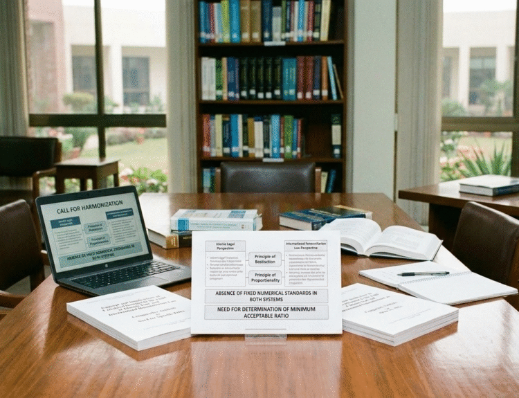 Collateral damage, Islamic Law, International Humanitarian Law, IHL, Law of War, Armed conflict, Civilian protection, Principle of distinction, Principle of proportionality, Military necessity, Legal research, Human rights in war, Sharia law, Rules of engagement, Legality of collateral damage, Comparative analysis of IHL and Islamic law, Dr. Saqib Jawad research, Islamic Research Institute Islamabad, Non-combatant immunity, Protection of civilian property, Indiscriminate attacks, Ethics of warfare, Siyar and modern law, Limits of warfare in Islam, Jurisprudence on armed conflict. Geographic & Institutional Keywords International Islamic University Islamabad, IIUI, Civil Judge Islamabad, Islamabad legal news, Pakistan legal research, Islamic Research Institute (IRI).