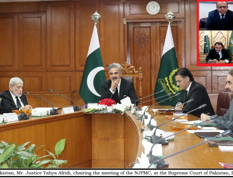 Khudayar Mohla, NJPMC meeting Pakistan, National Judicial Policy Making Committee, Chief Justice of Pakistan, judicial austerity strategy Pakistan, energy conservation judiciary Pakistan, four-day working week courts Pakistan, Supreme Court Pakistan austerity measures, POL reduction judges Pakistan, petroleum oil lubricants judicial officers, High Court working week Monday Thursday, Federal Shariat Court four-day week, Lahore High Court austerity, Islamabad High Court energy conservation, Peshawar High Court measures, High Court Sindh Balochistan, Attorney General Pakistan NJPMC, video-link hearings Pakistan courts, rotational staff attendance judiciary, protocol security rationalisation courts, District Courts four-day week Pakistan, judicial expenditure reduction Pakistan, energy crisis Pakistan judiciary response, access to justice Pakistan, Supreme Court energy policy, judiciary national resilience Pakistan, court operations petroleum shortage, NJPMC virtual meeting Islamabad, Chief Justice Federal Shariat Court, judicial governance Pakistan 2025, sustainable judiciary Pakistan
