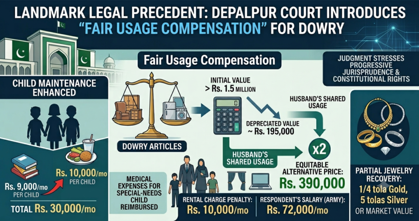 fair usage compensation, dowry articles Pakistan, family law Pakistan, family appeal,Pakistan family court ruling 2026, Women rights Pakistan, 2026 Pakistani divorce law, Family court judgment Pakistan, Landmark court ruling Pakistan, Pakistani family law reform, Wife rights dowry, Pakistan Court economics accounting family law